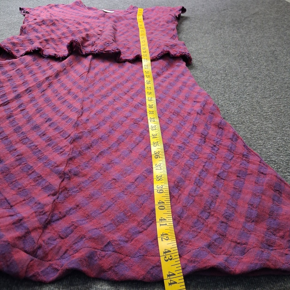 Holte Purple Red Plaid Two Piece Set V-Neck Top Midi Skirt Raw Hem Size‎ 1 - Picture 7 of 13